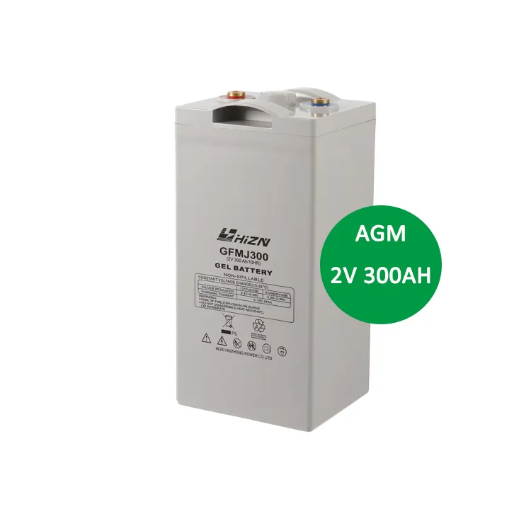 סוללת סוללת עופרת חומצה נטענת AGM 2V 300Ah טעונה יבשה אטומה לאופנוע