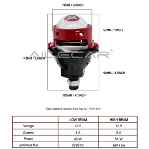 3.0inch <strong>54W</strong> New Car Lighting System Auto Car <strong>LED</strong> Projector Lights With Bi-<strong>LED</strong> - Product Image 5