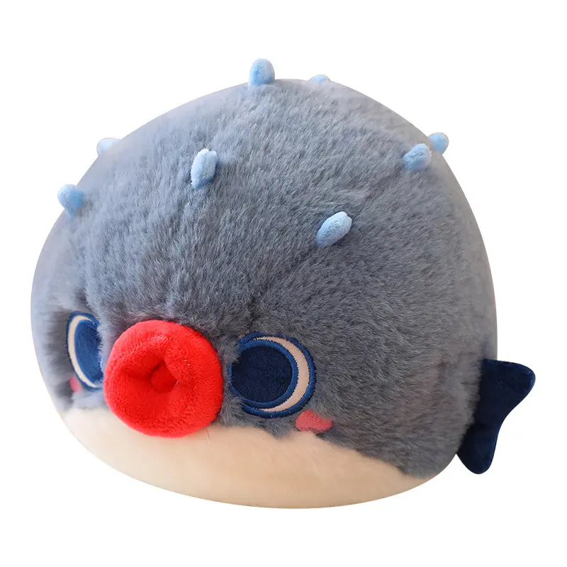 Kawaii simpatico Puffer Fish peluche imbottito di peluche di pesce grasso peluche morbido cuscino da abbraccio regali di compleanno bambina