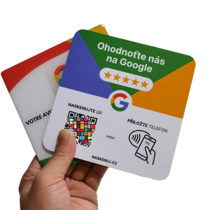 Fashional personalizzato QR codice stampato RFID Card NFC Google Review Card quadrato 13.56MHz PVC impermeabile PET