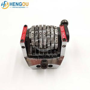 Máquina de numeración de 7 dígitos 18,9 Vertical hacia atrás 098765... Los últimos tres bits pueden máquina de numeración GTO ajustable