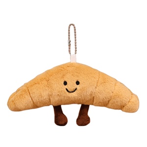 2025新しいスタイルのパン果物と野菜のぬいぐるみミニフードぬいぐるみカワイイぬいぐるみキーホルダーバッグ装飾マルチカラー低Moq