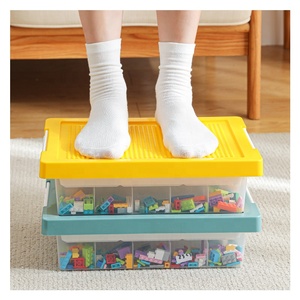 子供キッズビルディングブロックおもちゃ収納ボックス蓋付きレゴ収納ボックスを整理するための透明容器 - Product Image 3