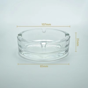 Özel Logo yuvarlak taşınabilir sigara kül tutucu cam cep puro küllük araba banyo yemek odası - Product Image 6