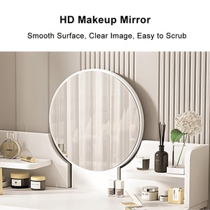 Modern Makeup Vanity <strong>Dressing</strong> Desk Bedroom <strong>Storage</strong> Bedside <strong>Table</strong> Wooden Makeup Vanity <strong>Table</strong> Set <strong>with</strong> <strong>Mirror</strong>