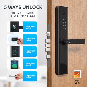 Beliebteste gehärtete Glasscheibe Finger abdruck Tuya Wifi Smart Data <span class=keywords><strong>Intercom</strong></span> Digitale Wohnungstür Smart Lock