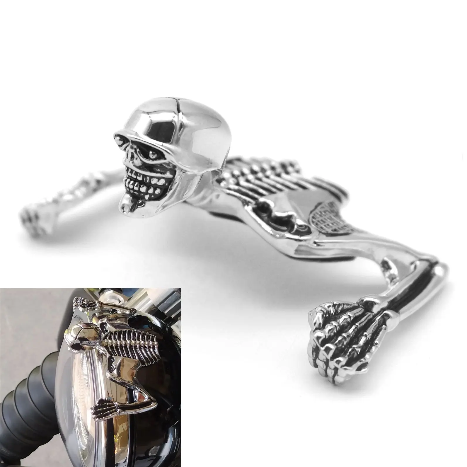 Accessori moto Scheletro Parafango Figura Decorativa Cafe Racer Parafango Assetto Housing Faro Descrizione