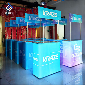 定制便携式和可折叠贸易展览广告摊位柜台，用于贸易展览和展览中的活动促销台 - Product Image 1
