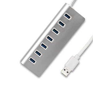 USB集线器3.0 7端口迷你多电源适配器C型接口扩展坞，用于电脑笔记本电脑PD功能库存 - Product Image 1