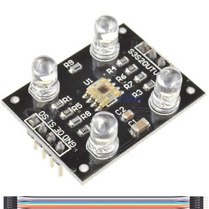 TCS230モジュールCapteur De Couleur TCS3200 RGBライトカラー認識センサー検出器モジュール4 LED付きMCU対応 - Product Image 1
