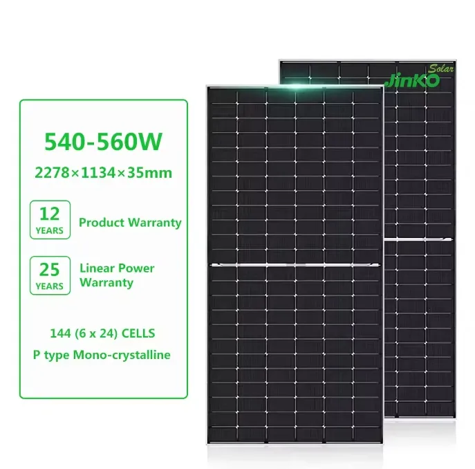 Le moins cher 540 ~ 560w jinko panneau solaire verre panneau solaire en silicium monocristallin