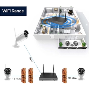 8ch 3.0MP set wifi per interni/esterni kit Bullet 8 canali di sicurezza wireless kit di telecamere IP - Product Image 2