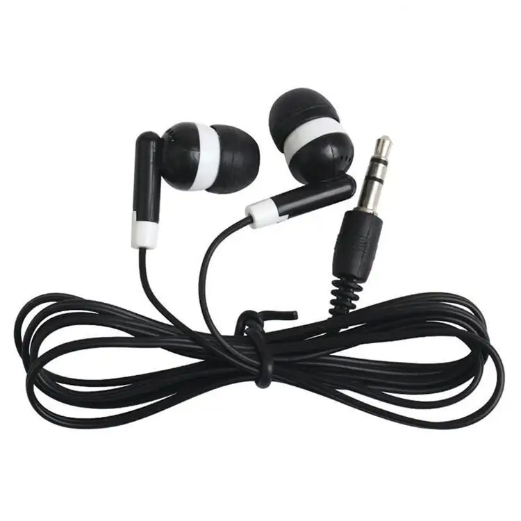 3.5mm Fashion Earphone Rubber Tip Stereo Headphones Earbuds Earphone AE-215 disposable plastic cheap wired earbuds in bulk