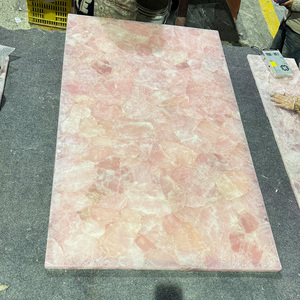 Luxo Natural Cristal Rosa Produto Sólido Polido Rosa Quartzo <span class=keywords><strong>Table</strong></span> Top Bancada