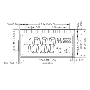 <strong>7</strong>-<strong>Segment</strong> VA <strong>LCD</strong> <strong>Display</strong> for <strong>Temperature</strong> Testing Date <strong>Display</strong> on Induction Cooker with Segmented <strong>Segment</strong> <strong>LCD</strong> <strong>Display</strong> - Product Image 5