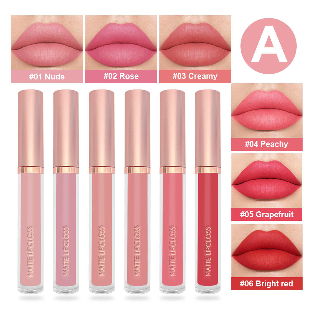 #A-6 pcs matte lipgloss (This product is for cross-border sales only and is prohibited from being sold domestically)
