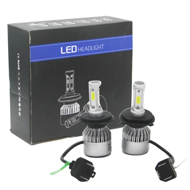 H4 9003 36W 8000LM 6500K Car Cob LED Kit de conversión Bombilla de faro Hi/Lo Beam Led Faros delanteros Lámpara para coche