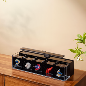 Yee Factory Wholesale Betta Aquarium Tank Multi Grid Combination <strong>Small</strong> Glass Fish Tank With <strong>Filter</strong> Change-free Water - Product Image 1