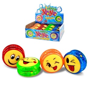 Classic yoyo <strong>Toy</strong> 12pcs Led Flashing <strong>Yo</strong>-<strong>yo</strong> With Multi Color Light Smile Face Plastic yoyo Led <strong>Toy</strong> for Kids