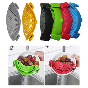 Kitchenware Supplier Adjustable Silicone Clip on Strainer for <strong>Pots</strong> Pans and Bowls Universal Design Pasta Kitchen <strong>Straining</strong> - Product Image 2