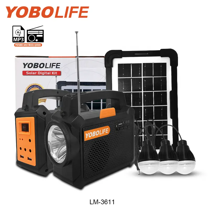 Yobolife LM 3611 taşınabilir ev güneş aydınlatma sistemi 10W GÜNEŞ PANELI jeneratör mobil şarj DC güneş aydınlatma kiti kamp için