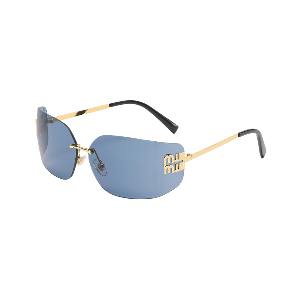 Cornice dorata con pellicola blu scuro