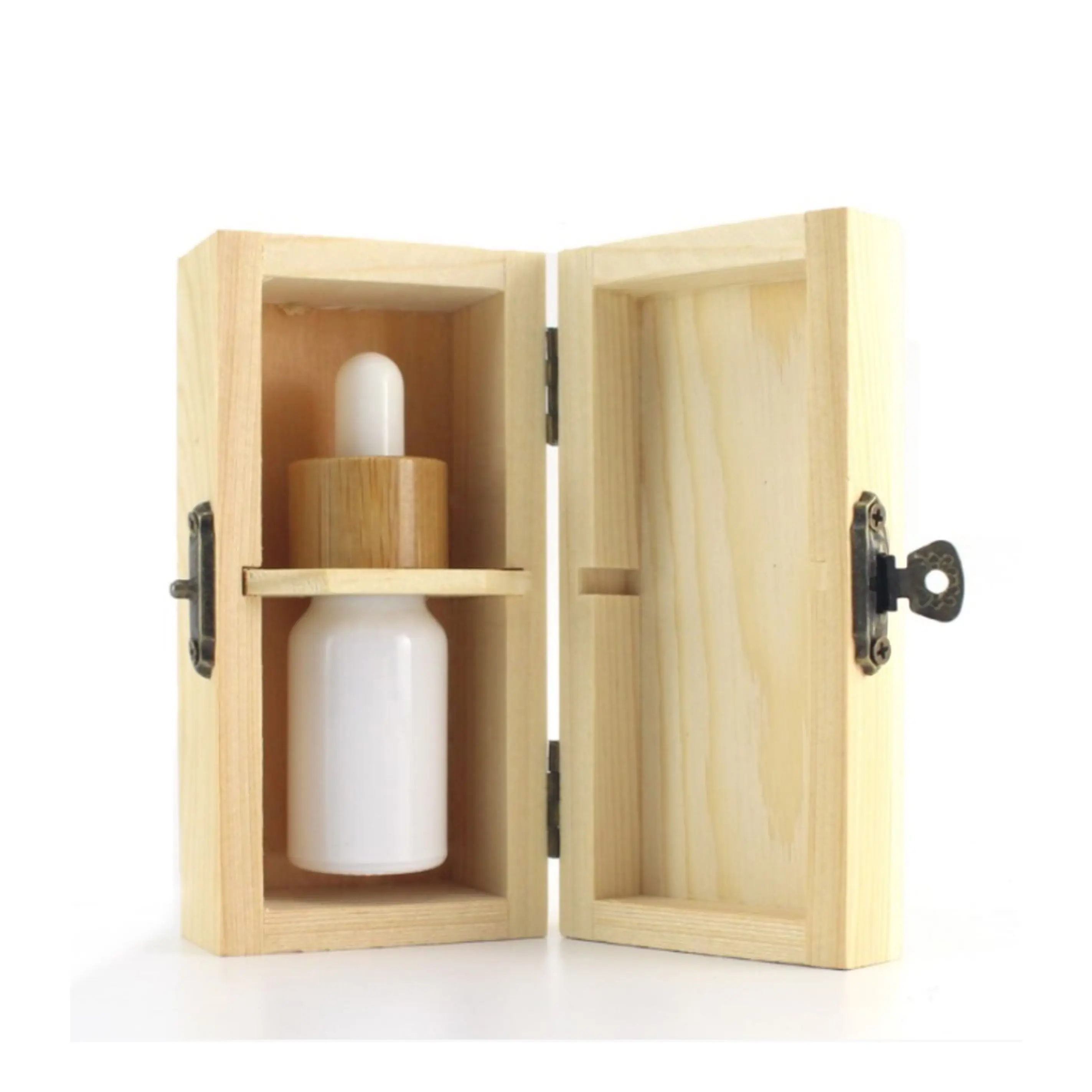 Caja de bambú de madera personalizada hecha a mano, con tapa magnética para aceite esencial, caja de embalaje de madera para botellas