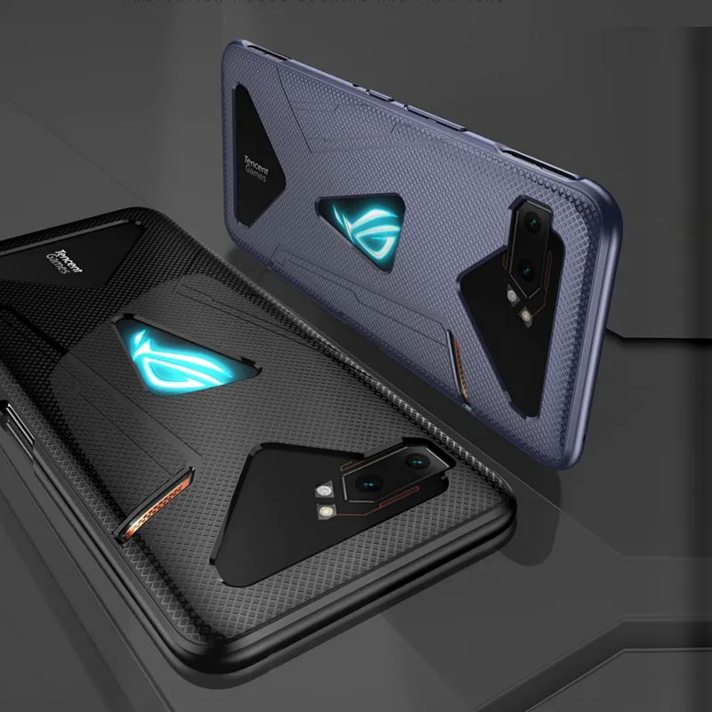 Capa de celular protetora de tpu macio, capa de celular à prova de choque para asus rog phone ii zs660kl, capa com dissipação de calor para asus rog phone 2