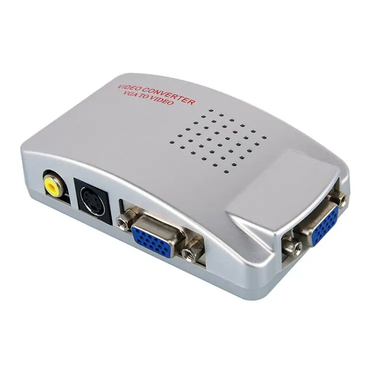 Wholesales VGA to AV Video Converter S-Video BNC / RCA Composite Cvbs AV 2560x1600@60hz VGA to AV Converter for HDTV Projector