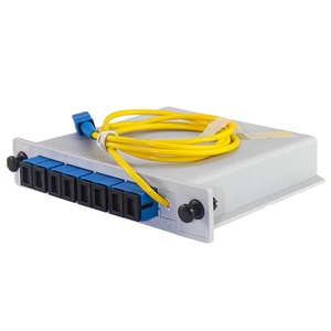 מפצל קסטות 4 8 16 יציאות UPC כחול PLC סיבים אופטיים סוג תיבה עם מפצל זנב