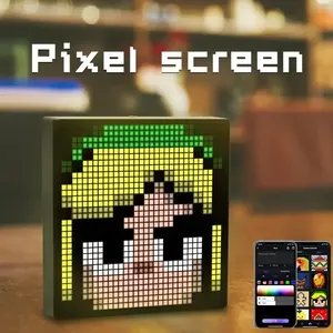 Display a LED Pixel luce notturna intelligente controllo APP schermo programmabile animazione testo fatto da te cornice di luce notturna regalo decorazione per la casa - Product Image 1
