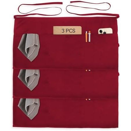 Lot de 3 tabliers de serveur - Rouge vin