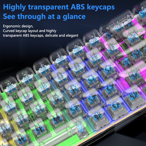 Wired Single-mode Mechanical <strong>Keyboard</strong> 68-key Transparent Keycap RGB Luminous Support Customized E-sports Gaming <strong>Keyboard</strong> - Product Image 4