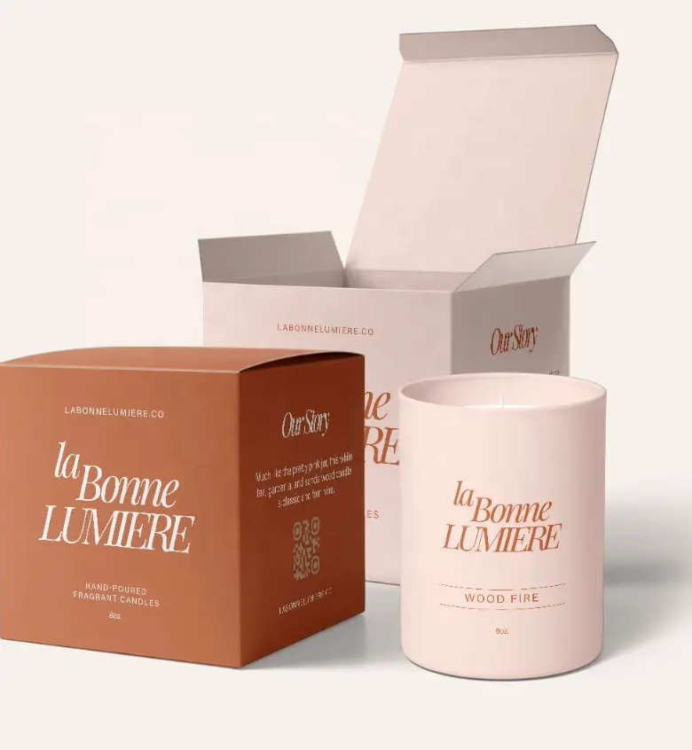 Caja de cosméticos personalizada vela de lujo holograma cajas 3D caja de embalaje de cartón para embalaje de jabón