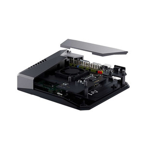 Raspberry Pi 4-го поколения алюминиевый сплав Интеллектуальный вентилятор модуль питания программирования Linux мини-ПК металлический корпус