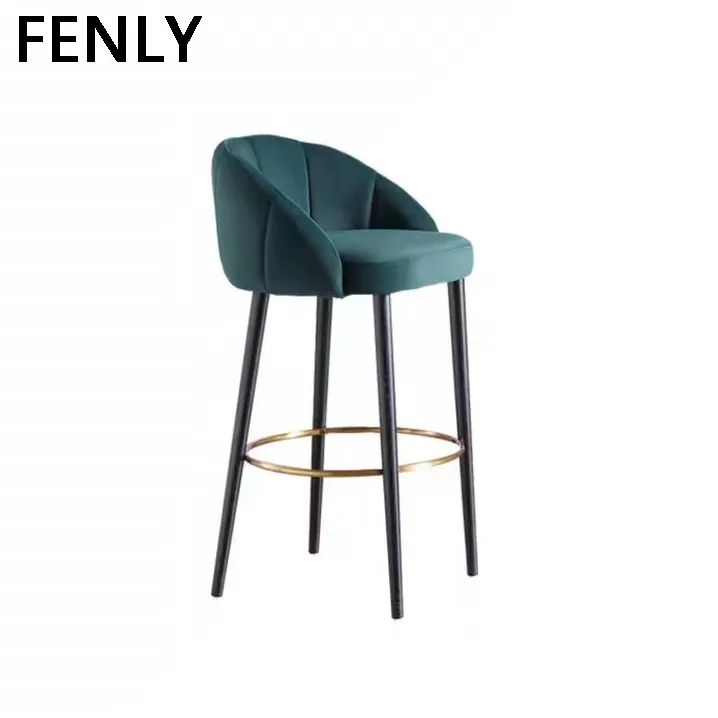 Forly mobili di lusso Nordic acciaio inox sedia da Bar e sgabelli da bancone in velluto PU per cucina e sala da pranzo