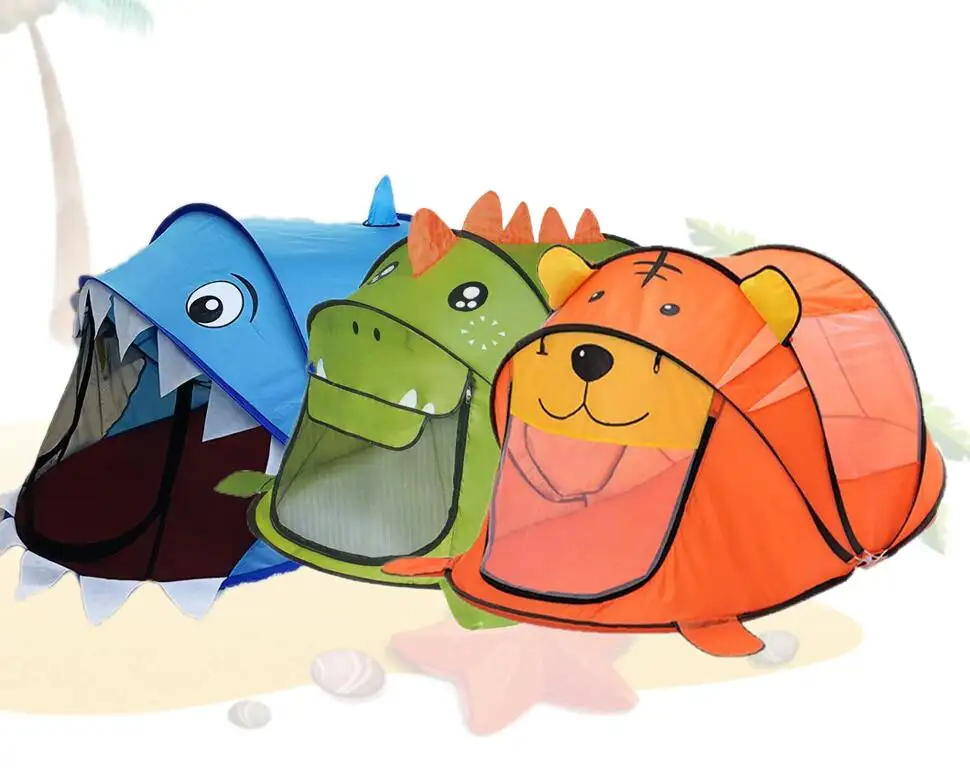 Portable outdoor tent toys for kids easy to store camping beach tent with animal themed for children