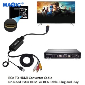 电缆常用附件3RCA CVBS复合音频视频至1080P HDMI RCA至HDMI转换器电缆AV至HDMI转换器