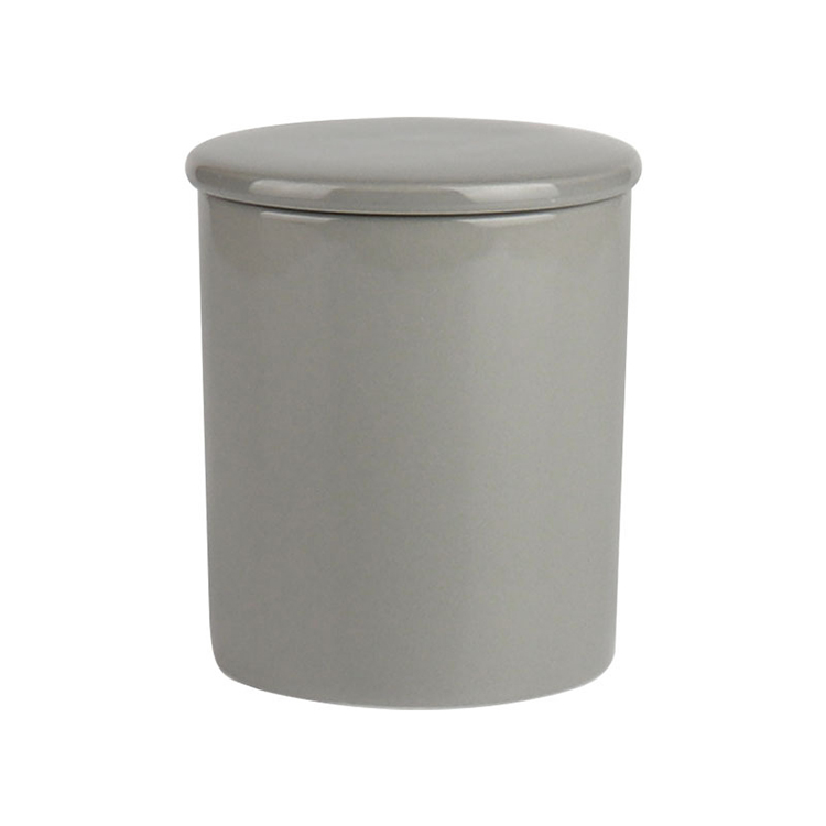 Customized Wholesale Gift Craft Cylindrical Candle Jar With Lid Decorative Ceramic Home Luxury Unique White Decoration