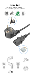 EU 1.35MホワイトパワーケーブルIEC C13 3ピンプラグ16A 250Vユーロプラグ延長コードストックコンピュータ欧州電源コード - Product Image 3