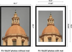 18x24 Picture <strong>Frame</strong>, Display Pictures 16x20 with Mat or 18 X 24 Without Mat, Poster <strong>Frame</strong> for Wall Mounting Display - Product Image 5