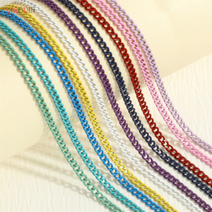 New Personalized and Trendy Design with a Layered Cuban <strong>Chain</strong> and Colored Neckband