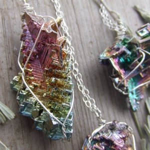 Nm26415 Nguyên Cầu Vồng <span class=keywords><strong>Bismuth</strong></span> Pha Lê Dây Bọc Mặt Dây Chuyền Mạ Bạc Thép Không Gỉ Chuỗi Vòng Cổ Độc Đáo Chic Phong Cách Đồ Trang Sức - Product Image 3