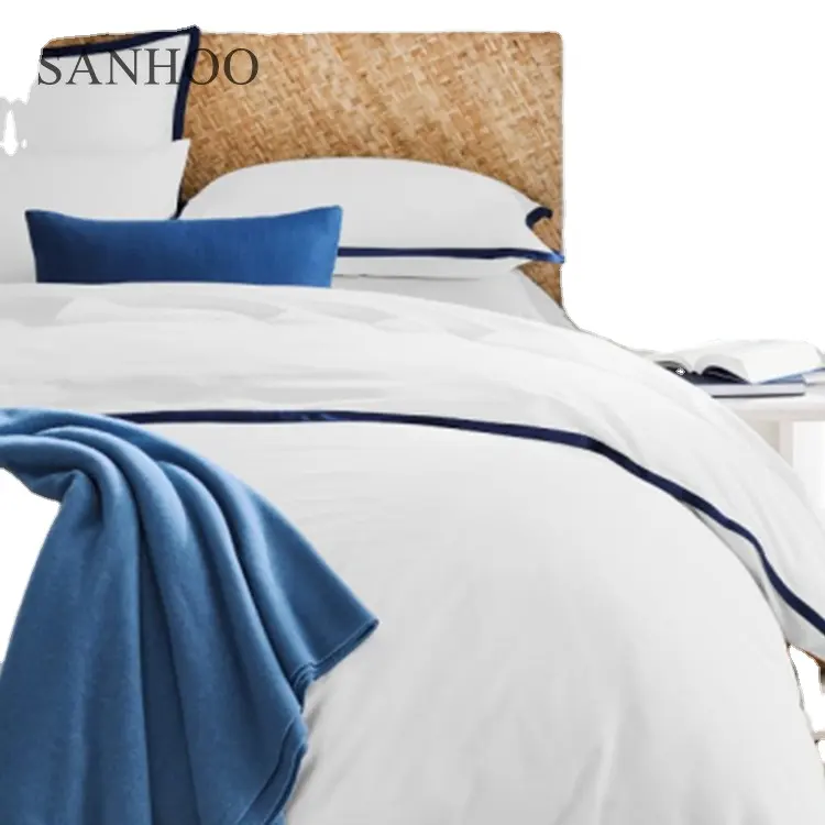 Sanhoo thiết kế mới Lodge sang trọng bộ đồ giường tấm ga trải giường 5 sao L khách sạn 800tc giặt bộ đồ giường