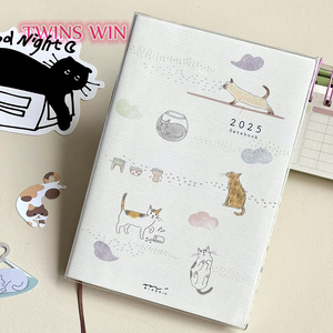 New 2025 Cat's Mood Manual Account Schedule <strong>Color</strong> Inner Page <strong>Index</strong> Sticker Plan the Student <strong>Notebook</strong> Notebook3354 - Product Image 6