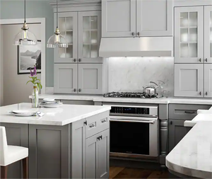 ऐस आधुनिक डिजाइन रसोई फर्नीचर मॉड्यूलर Melamine लकड़ी लिबास रसोई मंत्रिमंडलों - Product Image 5