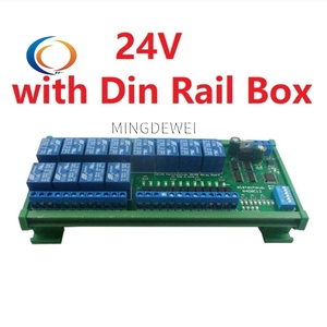 12CH DC12V 24V NPN <strong>Digital</strong> <strong>Input</strong> Output UART <strong>RS485</strong> Relay <strong>Module</strong> Modbus RTU DIN35 C45 Rail Box Board For Machine Control PLC PTZ - Product Image 5