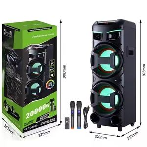 Fabricante Dual 10 Polegada Alto-falantes De Madeira Alto-falante Do Partido Com Microfone Alto-falantes Subwoofer Exterior TD1030