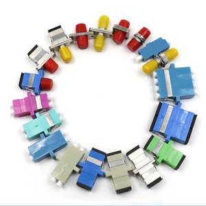 SC/FC/ST/LC/MPO光纤附件适配器连接器SM/MM UPC/APC耦合器单工/双工/四法兰聚氯乙烯金属 - Product Image 1