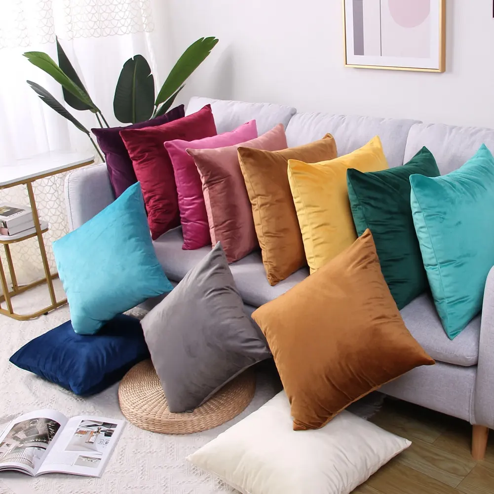 18X18 Inch 45X45 Cm Bán Buôn Tùy Chỉnh Sofa Ném Sang Trọng Gối Gối Nhung Đệm Bìa Trường Hợp